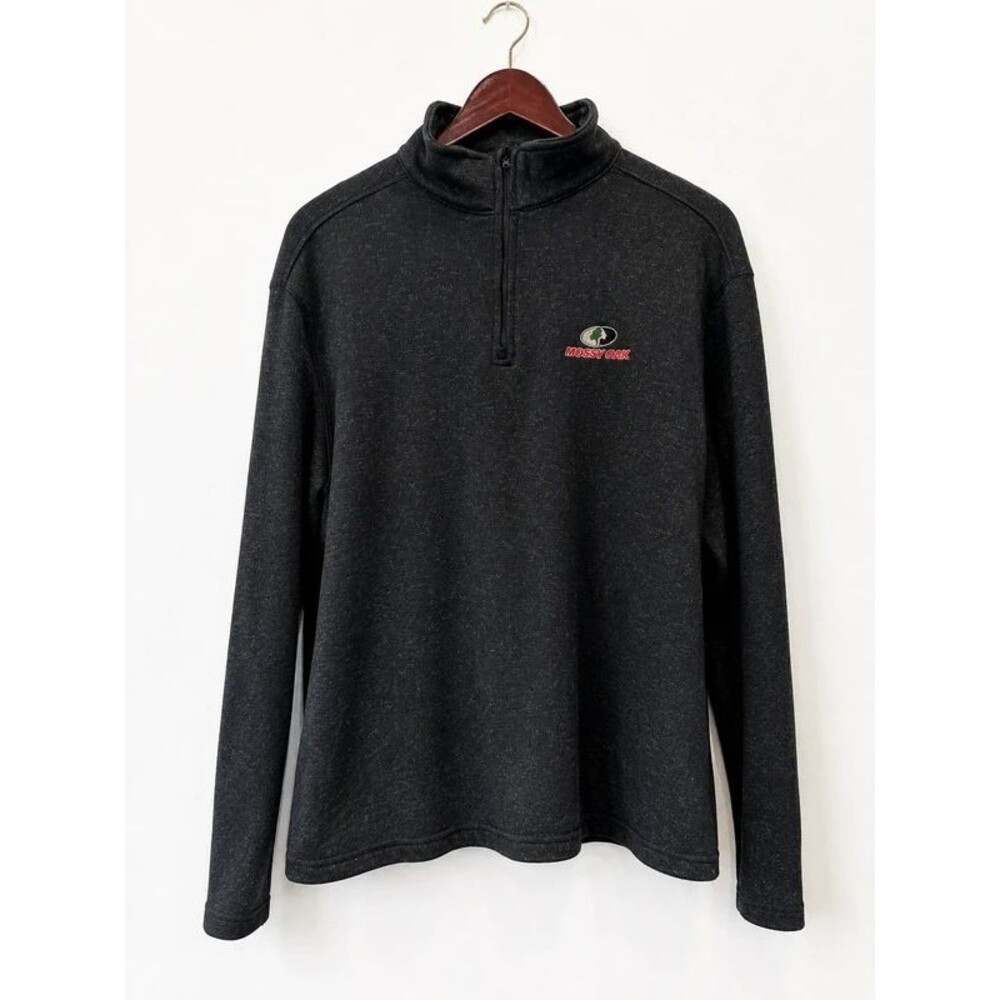Mossy Oak Men’s Quarter Zip Pullover Black Size Large